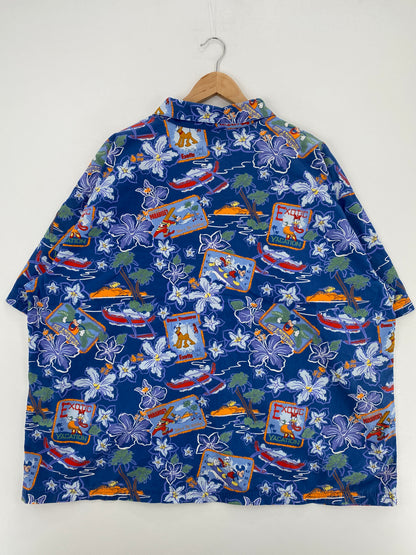00' DISNEY ALOHA Size XXL Vintage Button Down Short Sleeve Shirt / A4310