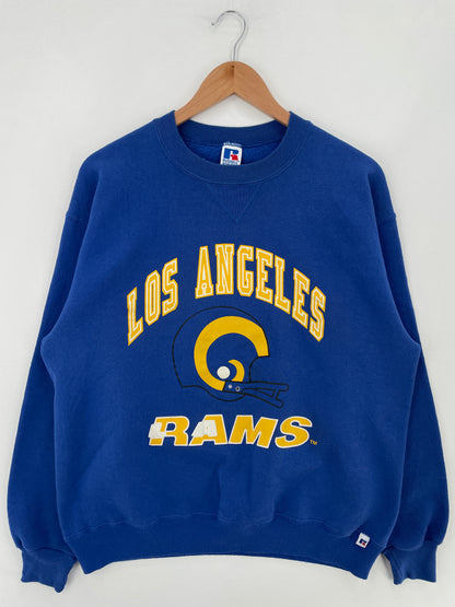 90's RUSSELL x LOS ANGELES RAMS Made in USA Size XL Vintage NFL Sweat-Shirt / E4007S