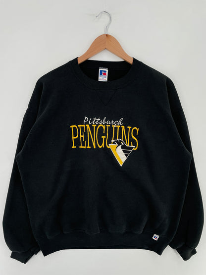 90's RUSSELL x PITTSBURGH PENGUINS Made in USA Size XL Vintage NHL Sweat-Shirt / E3964S