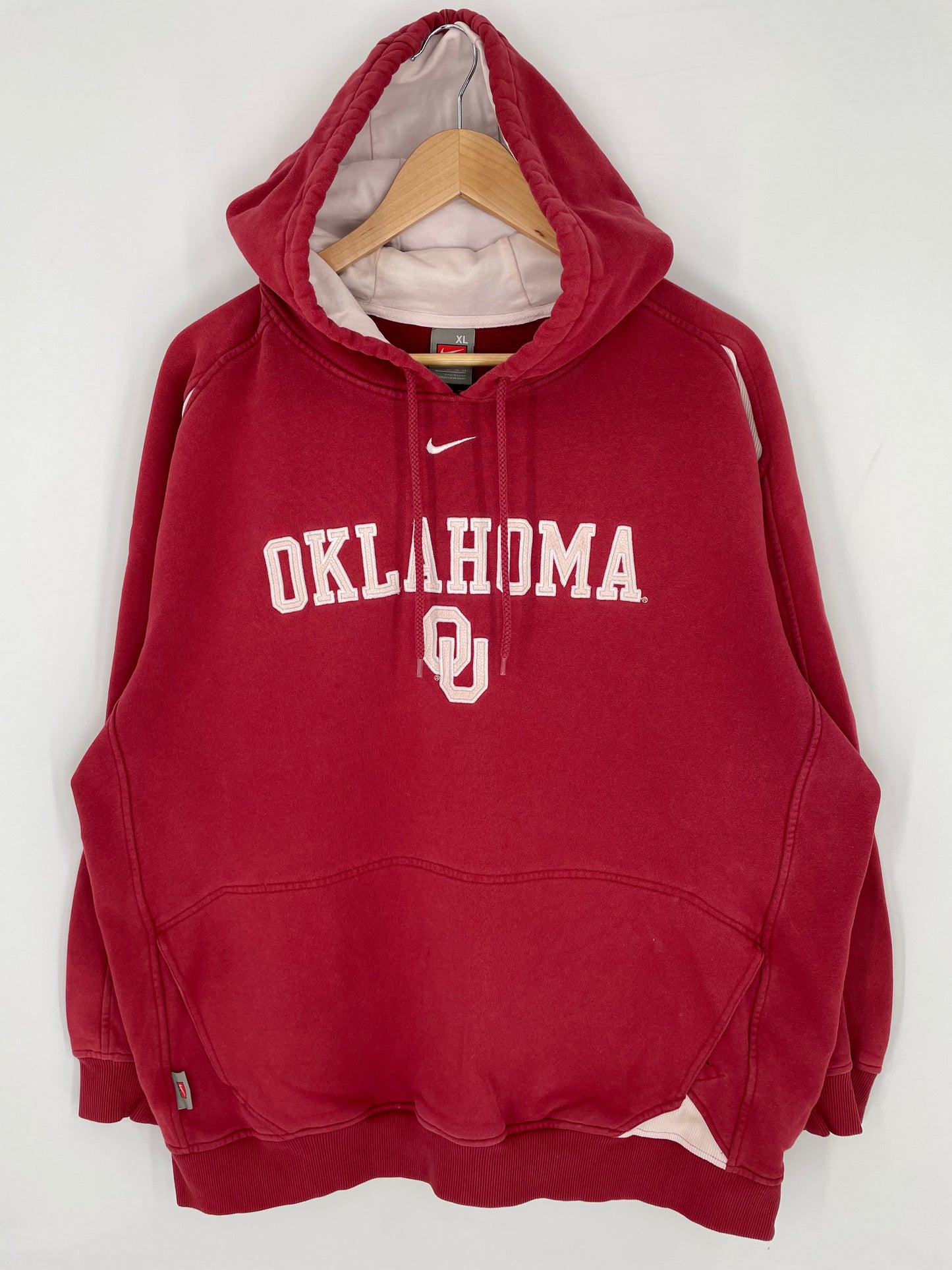 00' NIKE OKLAHOMA Size XL Vintage College Hoodie Sweat-Shirts/ K9995