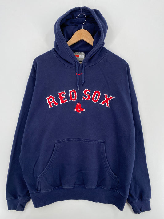 00' NIKE BOSTON RED SOX Size L Vintage MLB Hoodie Sweat-shirt / A5608