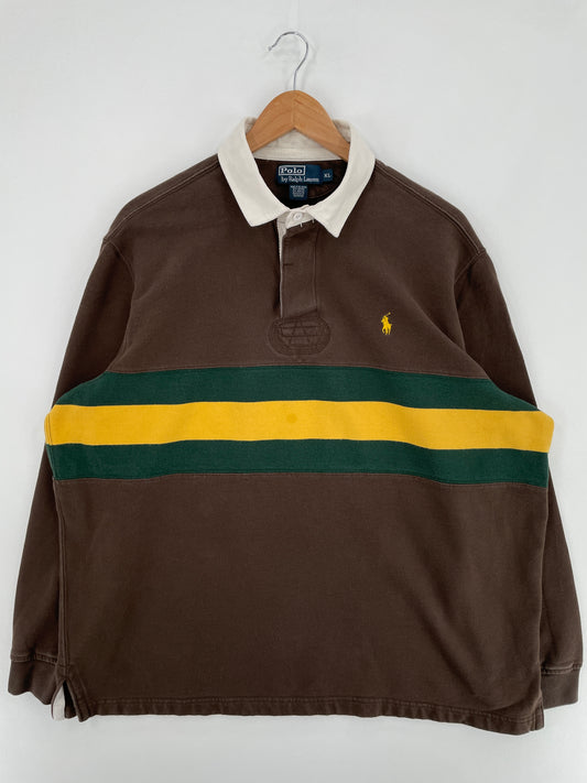 90's POLO RALPH LAUREN Size XL Vintage Rugby-Shirt / E906