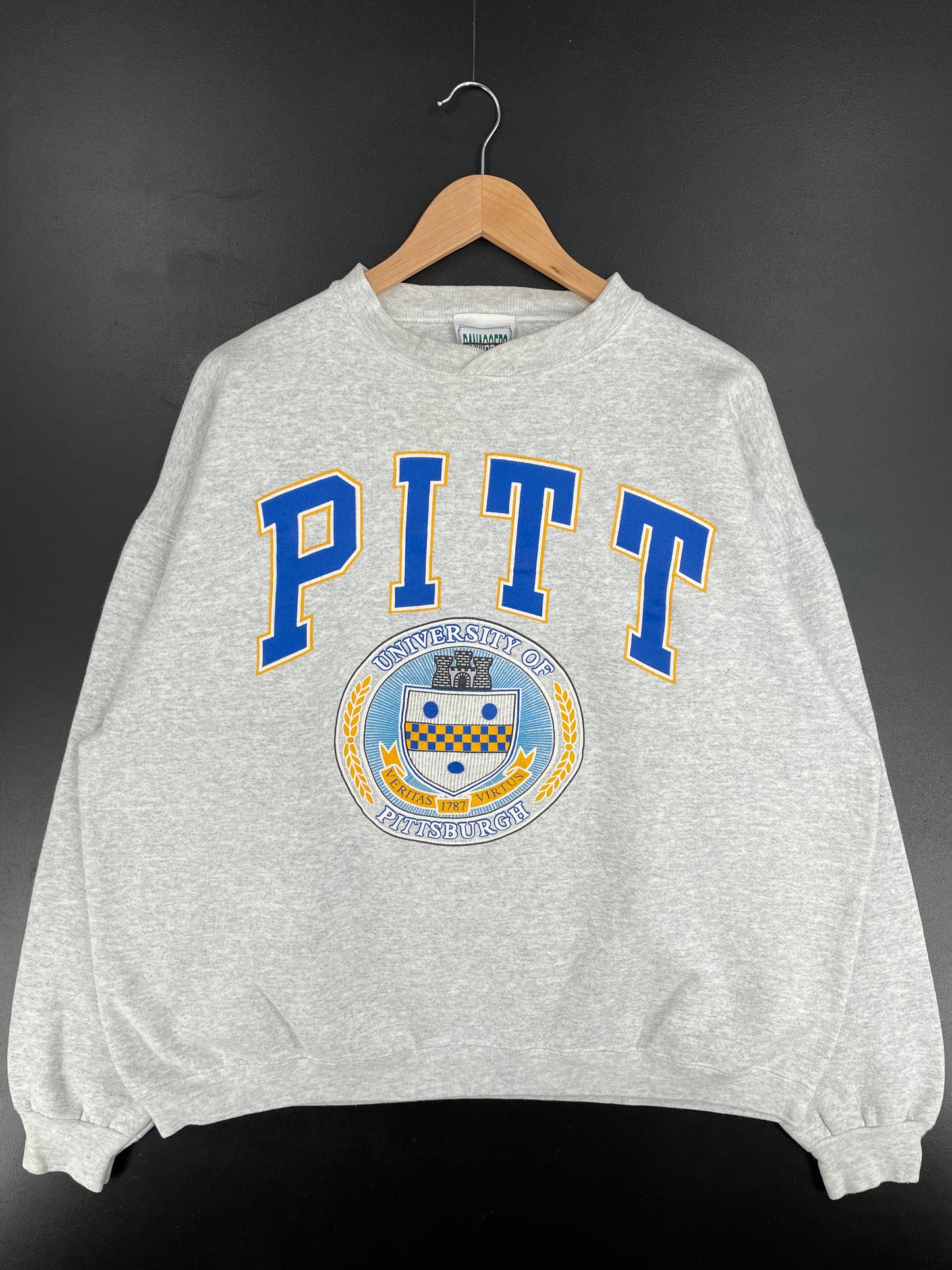 90's UNIVERSITY OF PITTSBURGH Made in USA Size L Vintage College Sweat-Shirt / E3569S