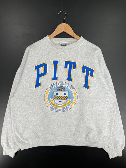 90's UNIVERSITY OF PITTSBURGH Made in USA Size L Vintage College Sweat-Shirt / E3569S