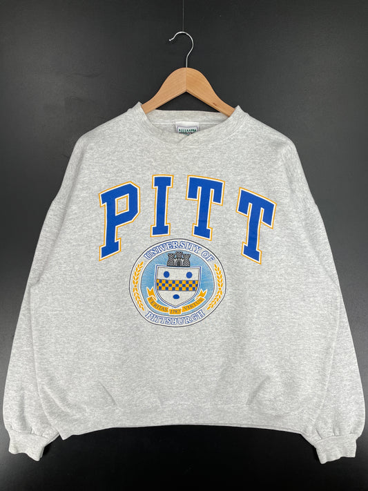90's UNIVERSITY OF PITTSBURGH Made in USA Size L Vintage College Sweat-Shirt / E3569S
