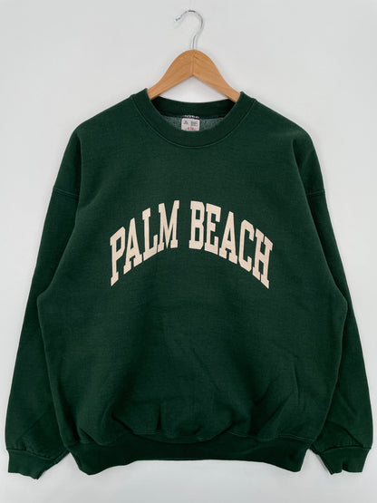 90's PALM BEACH Made in USA Size XL Vintage College Sweat-Shirt / A6587