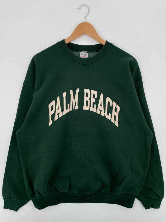 90's PALM BEACH Made in USA Size XL Vintage College Sweat-Shirt / A6587