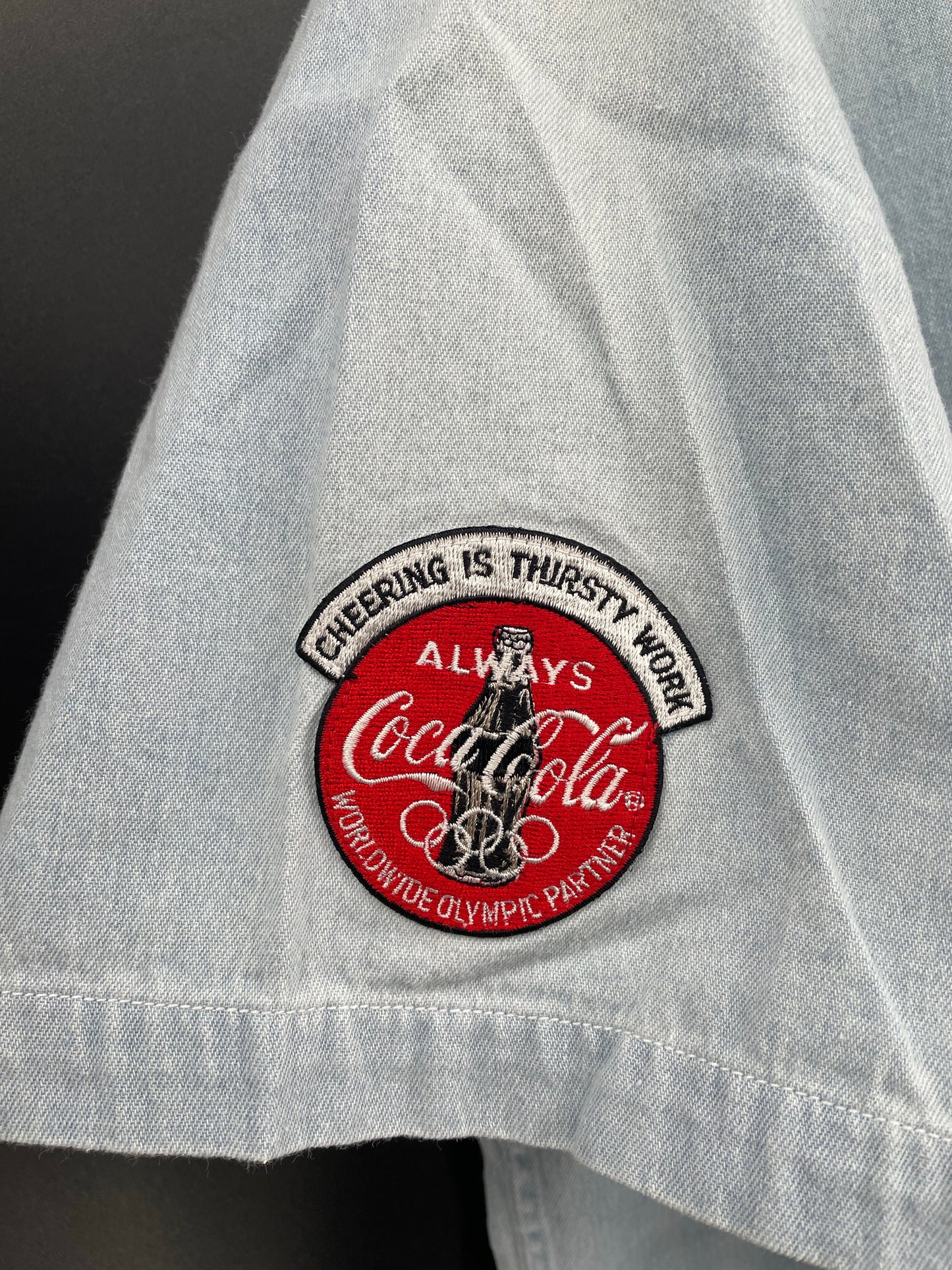 Vintage COCA COLA Size L Button Down Shirt / A9432