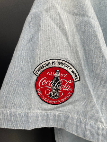 Vintage COCA COLA Size L Button Down Shirt / A9432