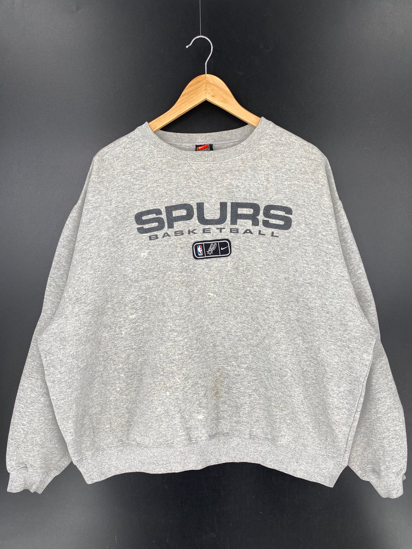 00' NIKE SAN ANTONIO SPURS Size XXL Vintage NBA Sweat-Shirts/ K9832