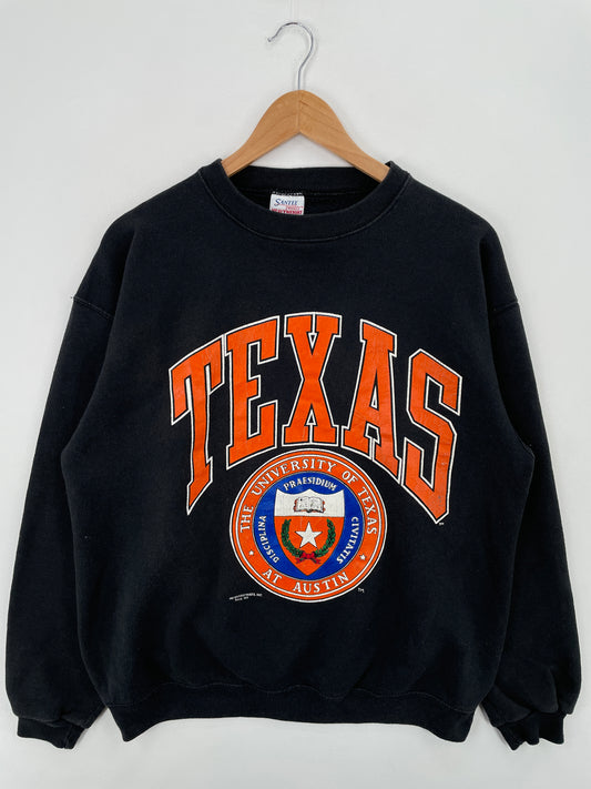 90's TEXAS UNIVERSITY Made in USA Size L Vintage College Sweat-Shirt / A6498