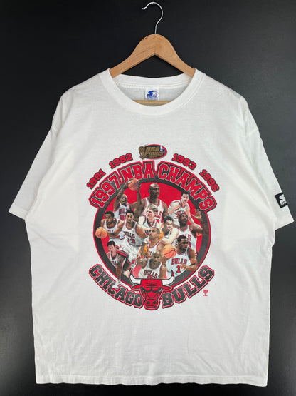 1997 STARTER x CHICAGO BULLS Size XL Vintage NBA T-Shirt / E47