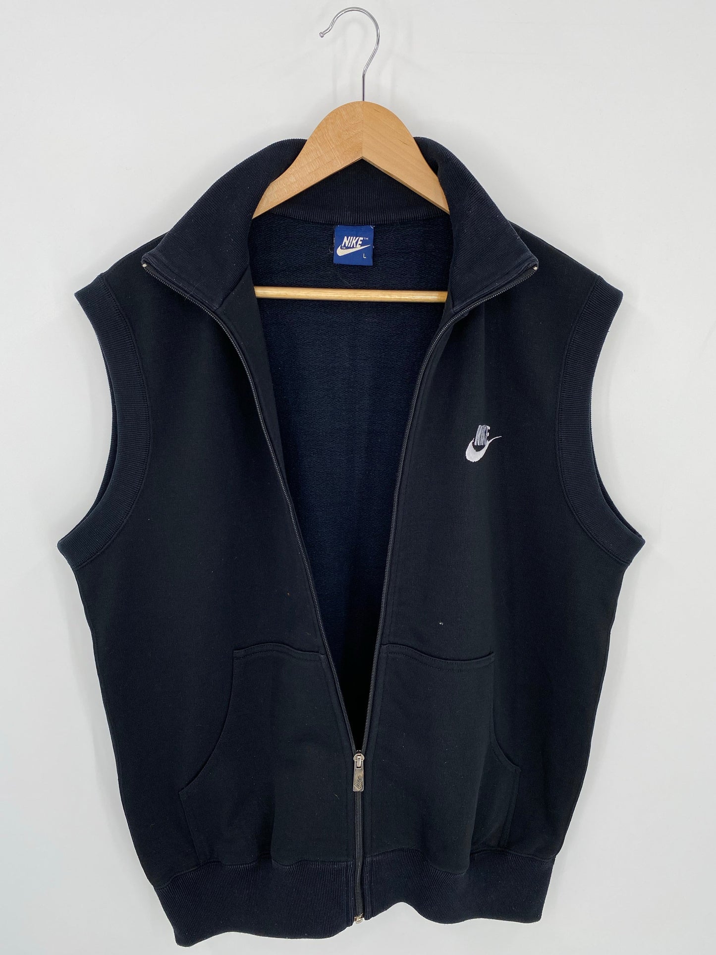 90's NIKE Size L Vintage Zip-up Sweat shirt Vest / A8043