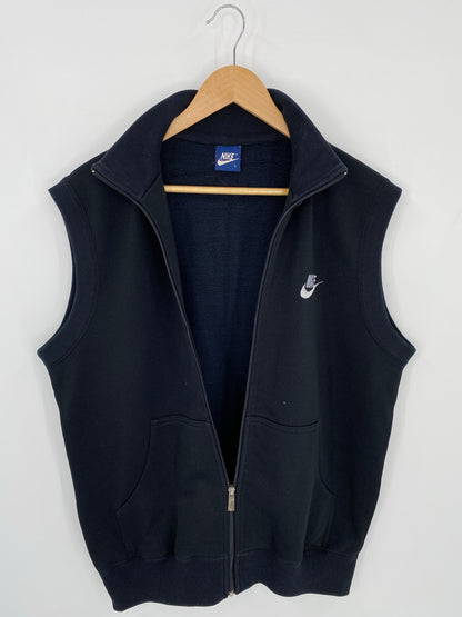 90's NIKE Size L Vintage Zip-up Sweat shirt Vest / A8043
