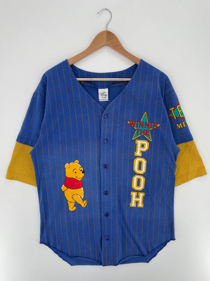 90's POOH & FRIENDS Made in USA Size S Vintage Button down T-Shirt / A2622