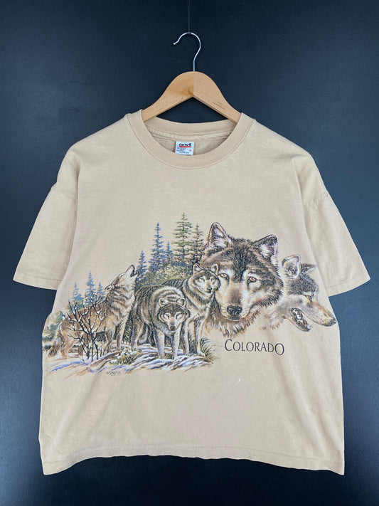 90’s COLORADO Made in USA Size L Vintage Animal T-Shirts / E4854T