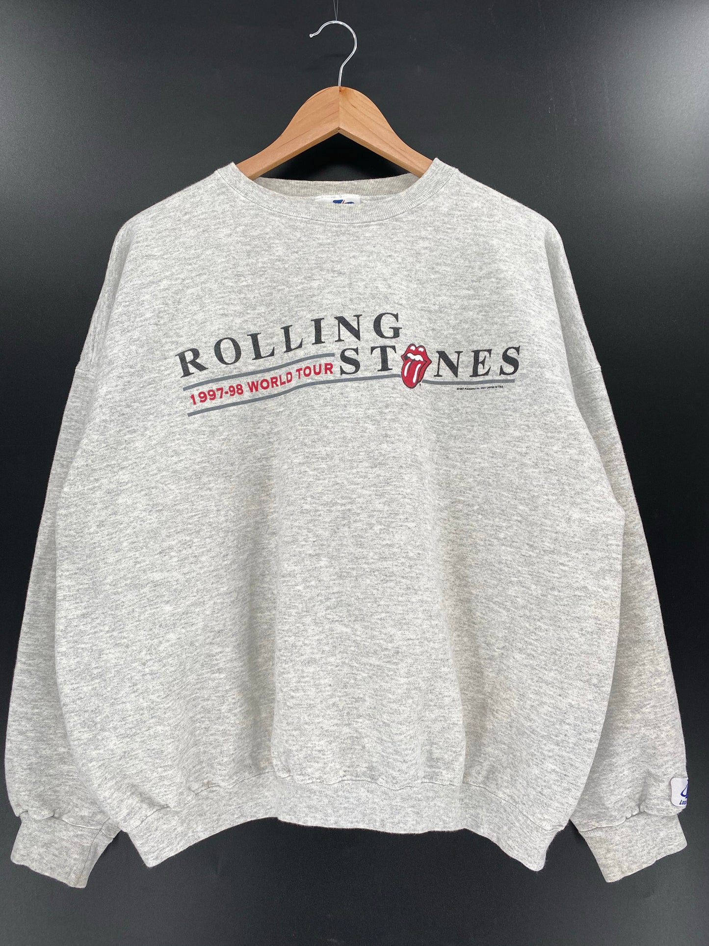 1998' ROLLING STONES WORLD TOUR Made in USA Size XL Vintage Sweat-Shirt / k5585