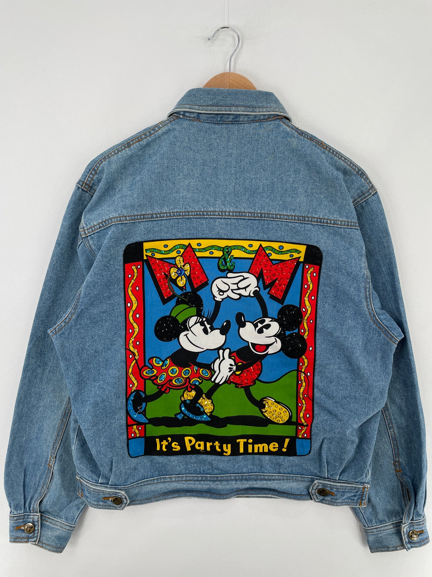 90's DISNEY MICKEY MINNIE Size Approx.M Vintage Denim Jacket / E2766J