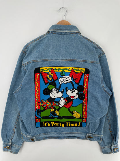 90's DISNEY MICKEY MINNIE Size Approx.M Vintage Denim Jacket / E2766J