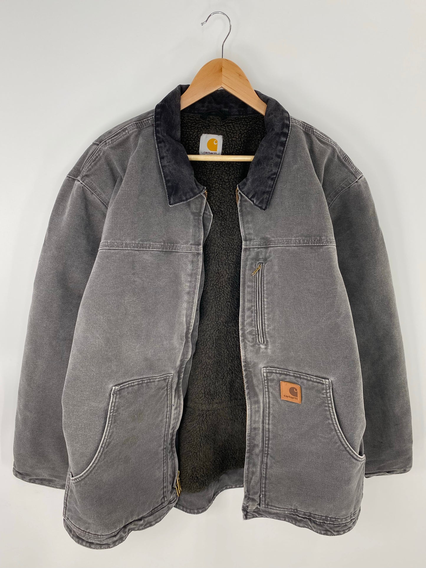 Vintage CARHARTT Size L Zip Up Sweat-shirt Jacket / K8265