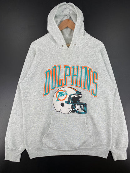 90's MIAMI DOLPHINS Mae in USA Size XL Vintage NFL Hoodie Sweat-shirt / A2295