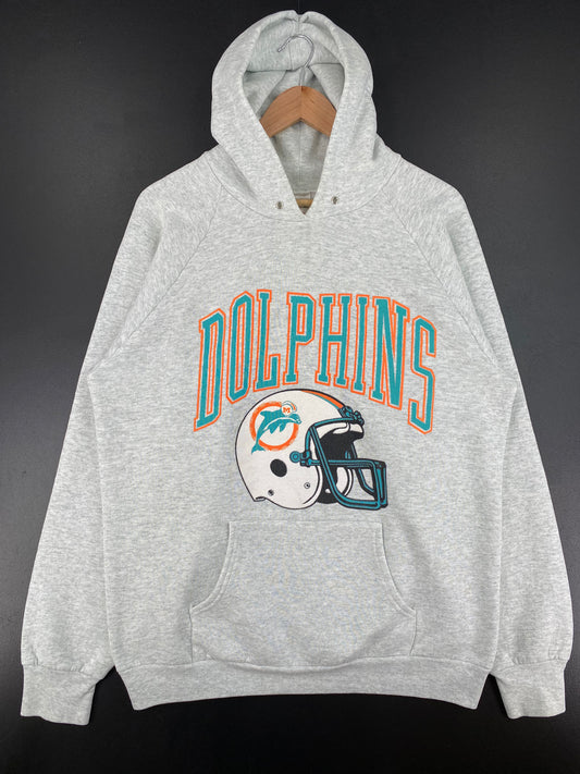 90's MIAMI DOLPHINS Mae in USA Size XL Vintage NFL Hoodie Sweat-shirt / A2295