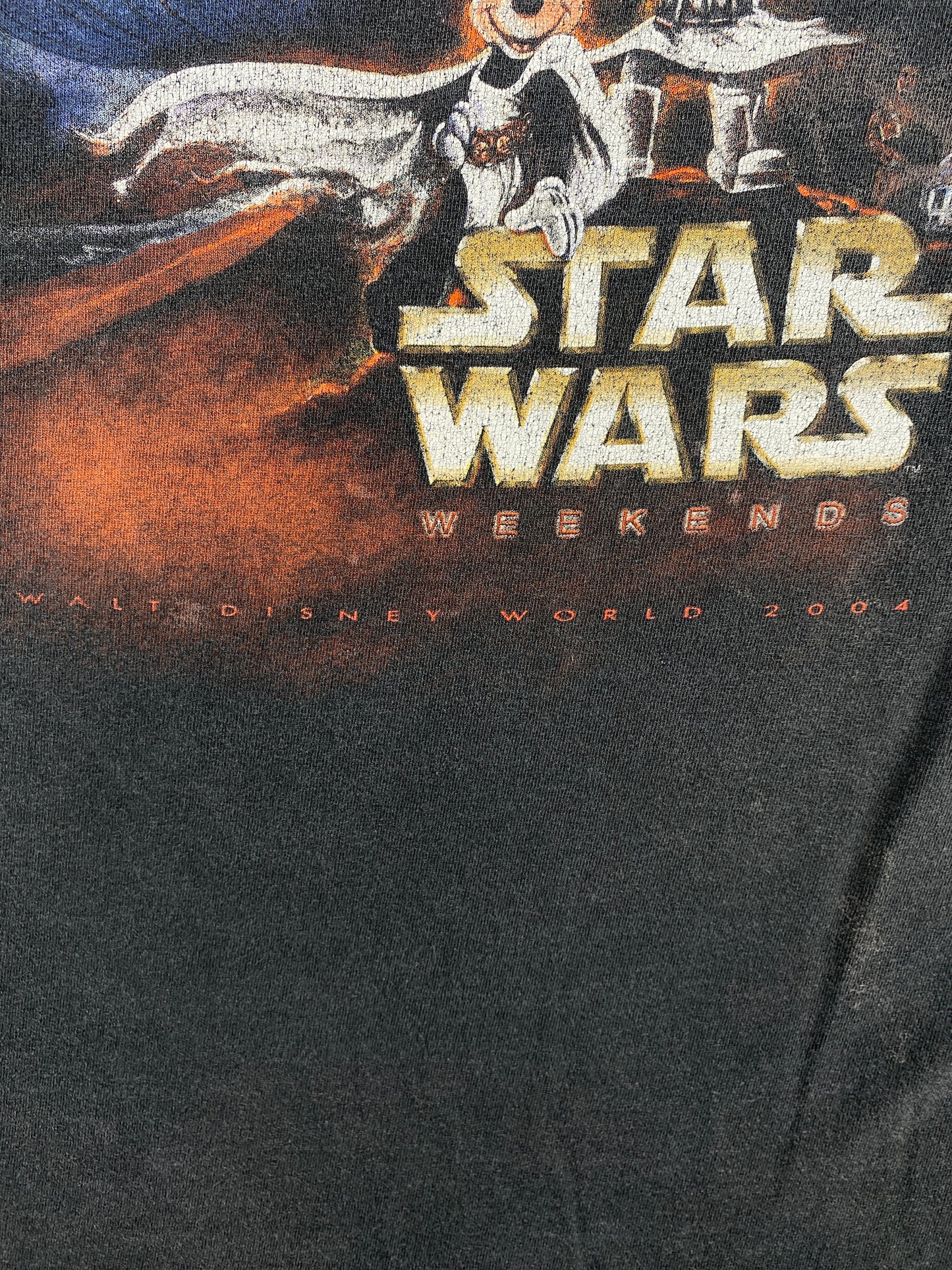 2004 DISNEY MICKEY & MINNIE STAR WARS WEEKENDS Size Approx.XXL Vintage T-Shirts / A5335