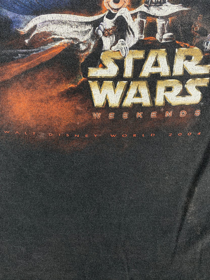 2004 DISNEY MICKEY & MINNIE STAR WARS WEEKENDS Size Approx.XXL Vintage T-Shirts / A5335