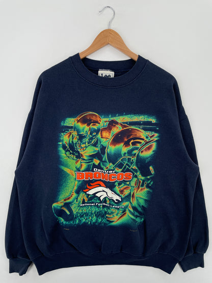 1999 DENVER BRONCOS Made in USA Size XL Vintage NFL Sweat-Shirt / A8060