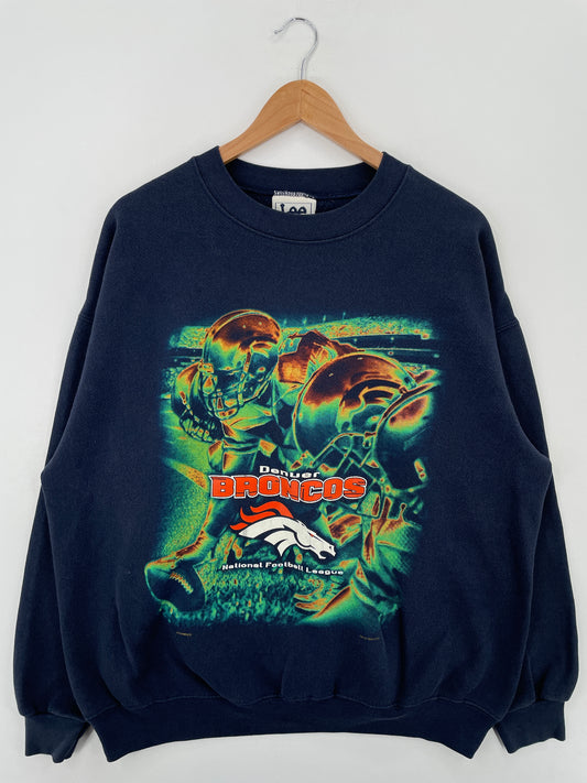 1999 DENVER BRONCOS Made in USA Size XL Vintage NFL Sweat-Shirt / A8060