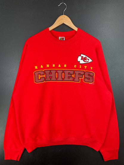 1997 KANSAS CITY CHIEFS Made in USA Size XL Vintage NFL Sweat-Shirt / A8825