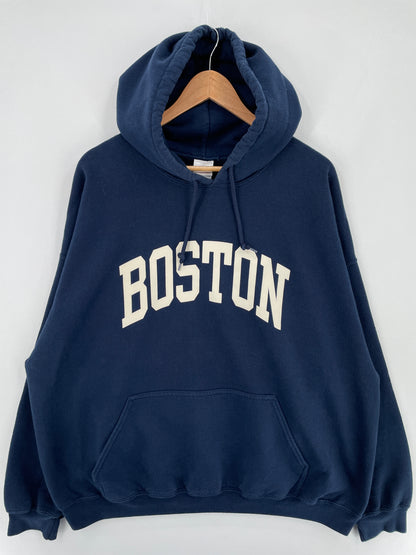 Vintage BOSTON Size XXL Hoodie College Sweat-shirt / E676