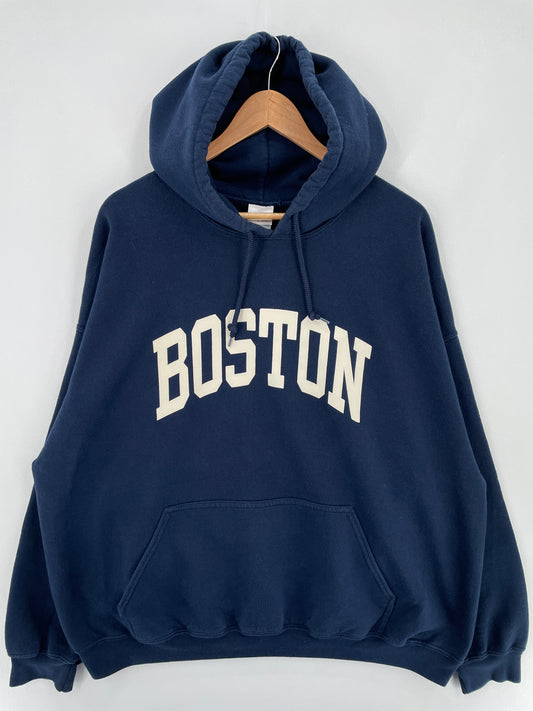 Vintage BOSTON Size XXL Hoodie College Sweat-shirt / E676