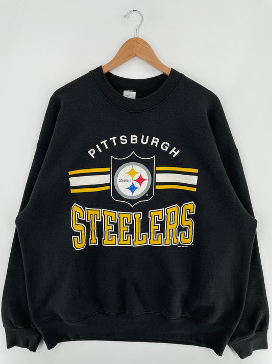 1995 SALEM x PITTSBURGH STEELERS Made in USA Size XXL Vintage NFL Sweat-Shirt / E1005