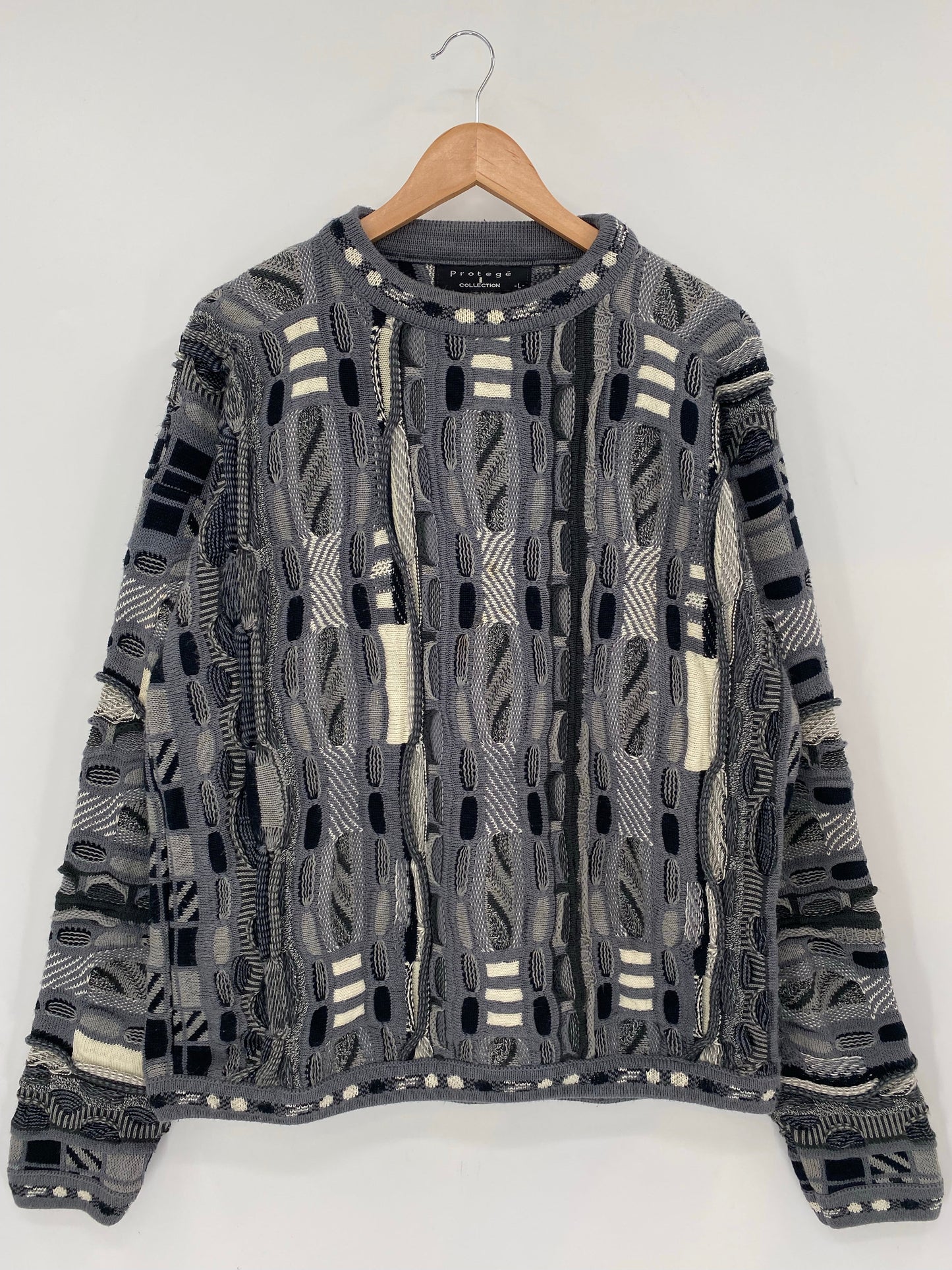 Vintage 3D COOGI- Style Made in USA Size L Knit Sweater / A7058