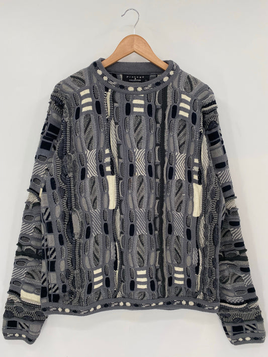Vintage 3D COOGI- Style Made in USA Size L Knit Sweater / A7058
