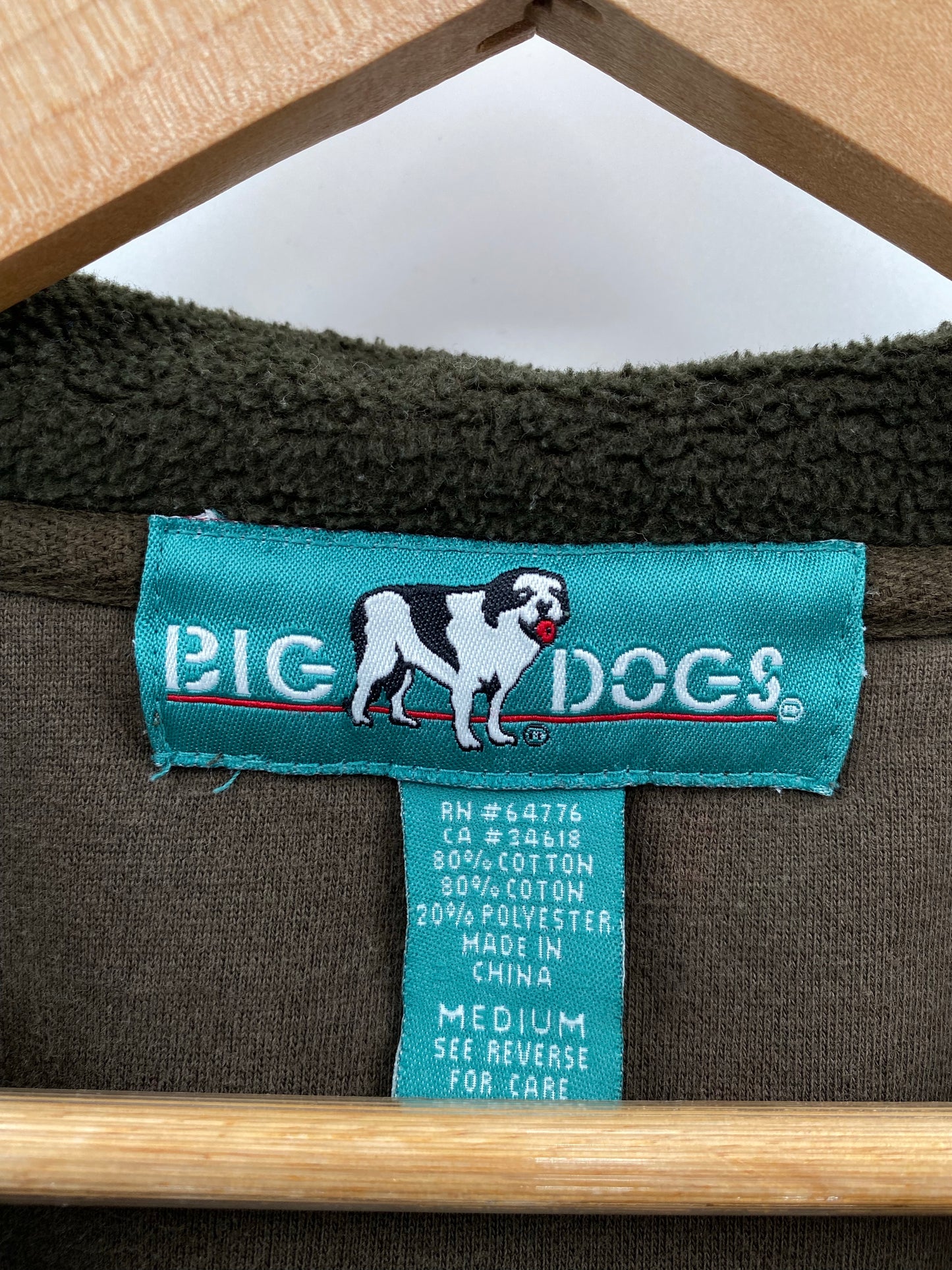 90's BIG DOGS Size M Vintage Half Zip Sweat-Shirt / K7977