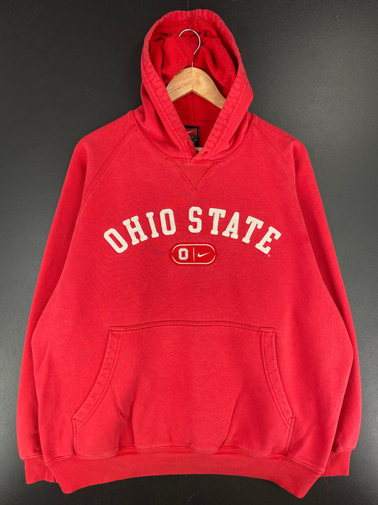 00' NIKE OHIO STATE Size L Vintage College Hoodie Sweat-shirt / A5692