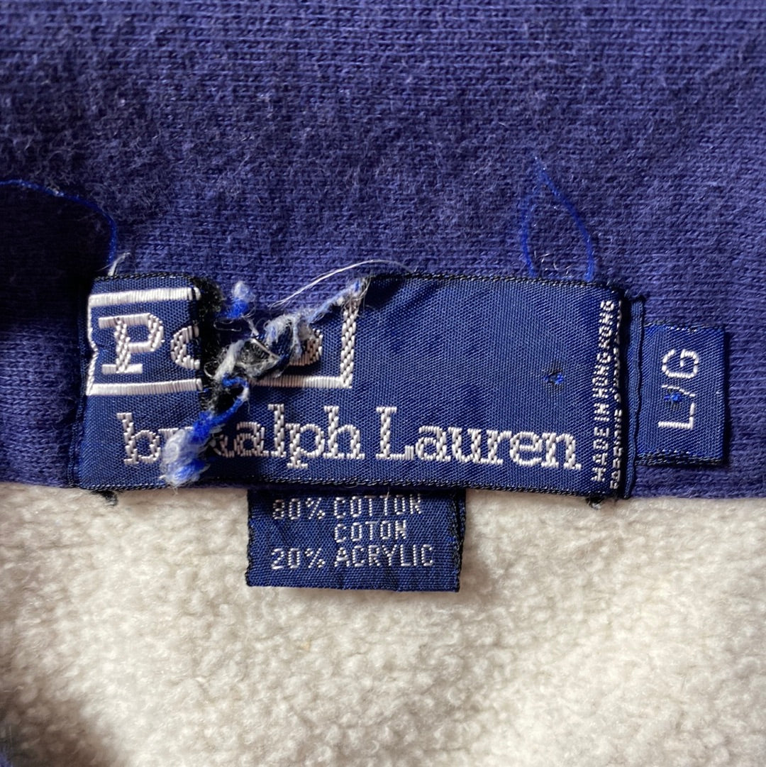 90's POLO RALPH LAUREN Size L Vintage Half Zip Rugby shirt / G4005R