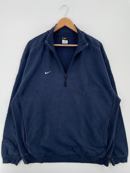 00' NIKE MINI SWOOSH Size XL Vintage Half Zip Sweat-Shirt / A8365