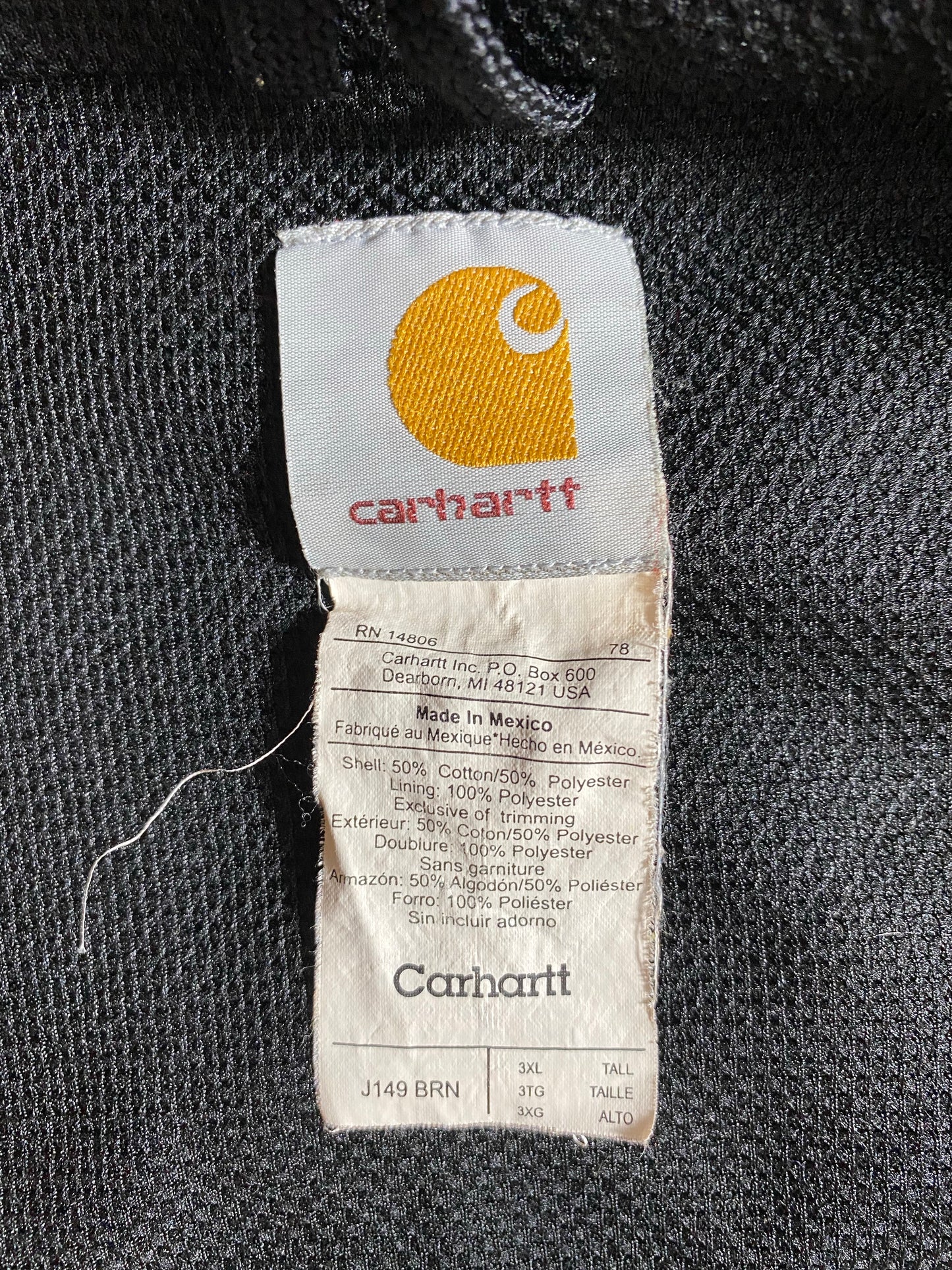 Vintage CARHARTT Size XXXL Zip-up Hoodie Sweat-Shirt / K8500