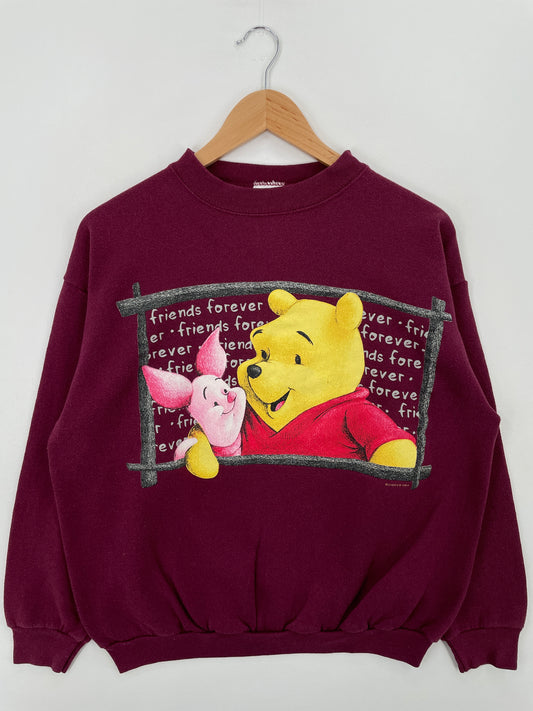 90's DISNEY WINNIE THE POOH Made in USA Size L Vintage Sweat-shirt / A6534