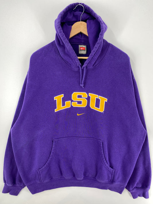 00' NIKE LSU Size XL Vintage College Hoodie Sweat-Shirts/ A412