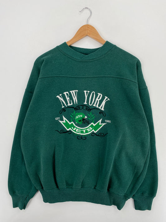 90's NEW YORK JETS Size L Vintage NFL Sweat - Shirt/ A5562