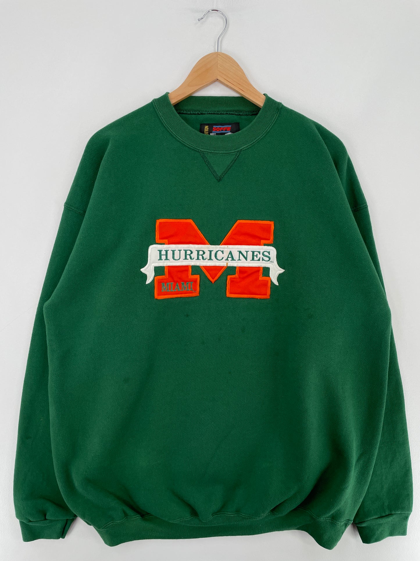 90's MIAMI HURRICANES Made in USA Size XL Vintage College Sweat-Shirt / E3397S