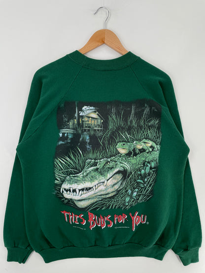 1998 BUDWEISER Made in USA Size L Vintage Sweat-Shirt / E5006S