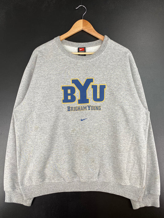 00' NIKE x BYU Made in USA Size L Vintage College Sweat-Shirt / E3640S