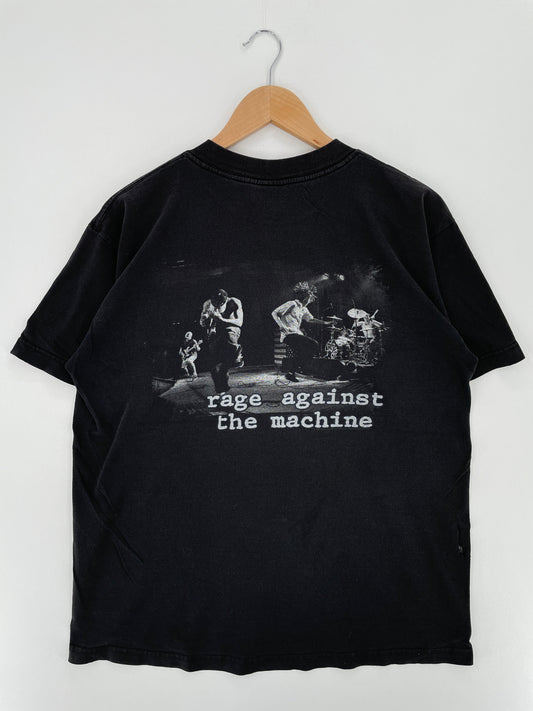.90's RAGE AGAINST THE MACHINE Size L Vintage Music T-Shirt / E5841T