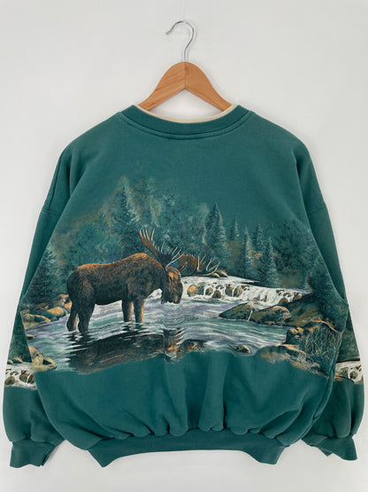 90’s MOOSE Size XL Vintage Animal Sweat-Shirt / E224