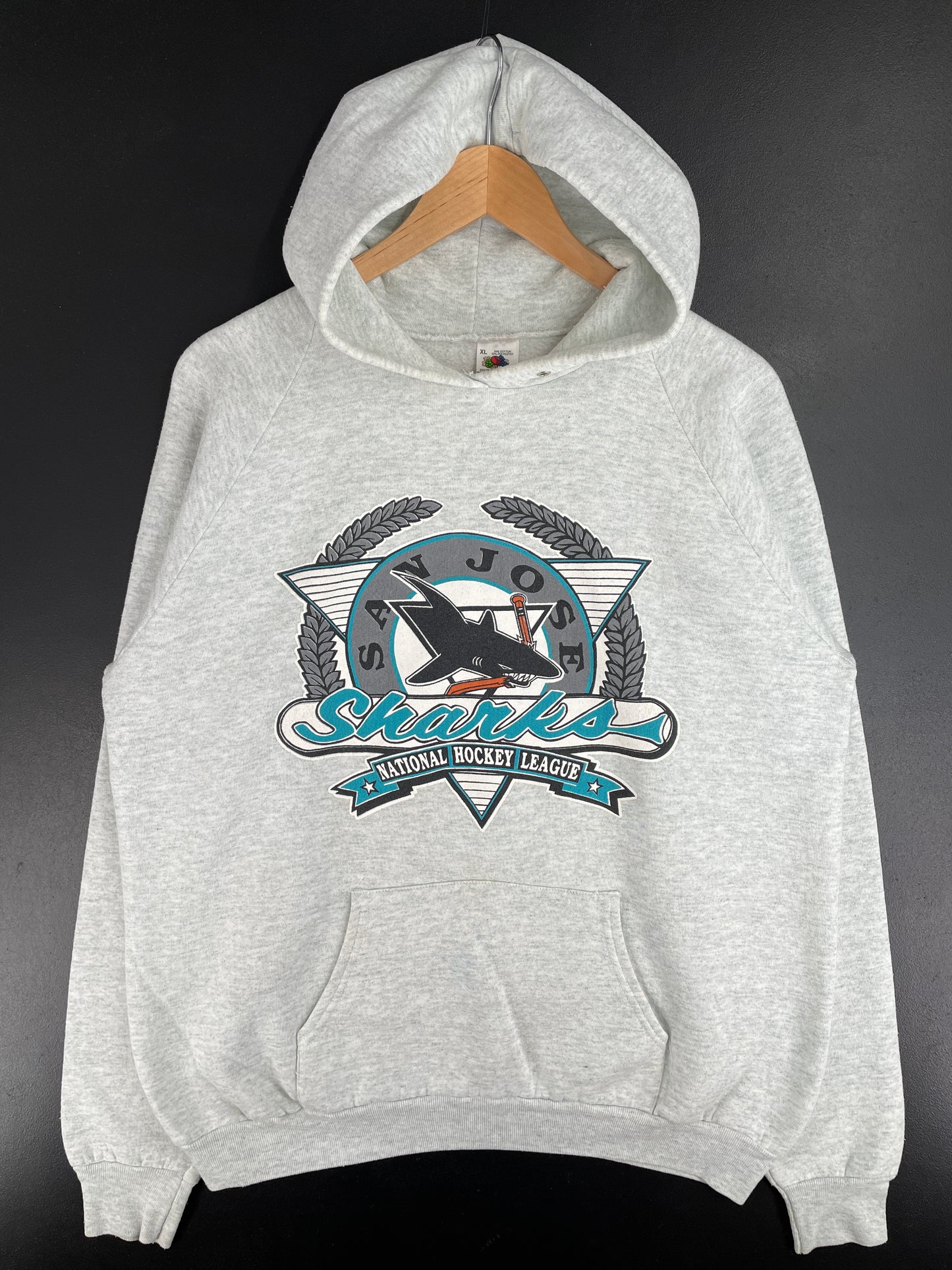 90's SAN JOSE SHARKS Made in USA Size XL Vintage NHL Hoodie Sweat-shirt / E2307S